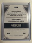 Topps Star Wars Stellar Signature Card Of General Grievous  mathew Wood  Auto