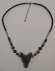 Hand Carved Genuine Labradorite Wolf Head Pendant Handmade Boho Necklace