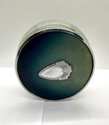 Vintage 1950s Vanity Art Deco Ribbed Glass Powder Jar Trinket Dish