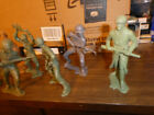 Vtg Lot  8 Marx Tim Mee Toy Soldiers 6  Army Men Plastic Russian Japanese German