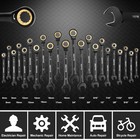 23pc Ratcheting Wrench Set Metric Sae Combination Tool Kit With Case Black