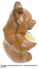 Antique Hubley Cast Iron Brown Bear W  Honey Pot Piggy Bank 6 75 