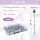 Sewing Pins  500 Pcs Straight Pins Ball Glass Head Pins With 1 5 Inch quilting S