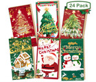 Christmas Money Cards - 24 Holders With Kraft Envelopes   Stickers  6 Designs   