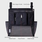 2 Pcs Black Universal Stroller Organizer Caddy Cup Holders Wipes Storage