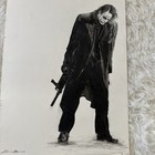Original Joker Charcoal Drawing 14x22     Dark Knight Art     Signed     One Of One