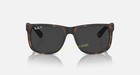 Ray-ban Rb4165 Justin Classic 865 87 54mm Polarized Matte Havana Grey Sunglasses