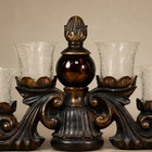 6-light Crackle Glass Votive Candle Holder Candelabra Bronze Scroll Centerpiece