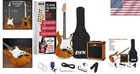 39 Inch Electric Guitar Starter Kit With 20w Amplifier   Accessories - Mahogany