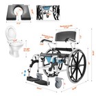 Vevor Shower Wheelchair 17 5in Al Alloy Commode Bathroom Wheelchair For Disabled