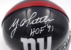 Y a  Tittle Autographed Signed Giants Mini Helmet  hof 71  Tristar Holo  7798955