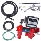 Red Portable Fuel Transfer Pump Gasoline 12v 20gpm W  Oil Meter For Gas Diesel