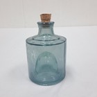 Antique Glass Apothecary Jar Bottle Aqua Green Cork 5 