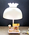 Vtg  Nursery Lamp Wooden Shoe Children Nursery Rhyme 3 Way Switch W 1972 Shade