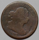 1807 Draped Bust Half Cent - Rotated Die - Damage - Us 1 2c Copper Coin