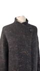 Brora Cosy Cardigan Jacket Xs S 8 10 Grey Black Donegal Aplaca Merino Wool