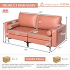 Modern Loveseat 2-seat Sofa Couch W  2 Bolsters Side Storage Pocket Coral Pink