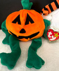 Ty Beanie Babies 1998 Pumkin And 2003 Quivers Halloween  Lot Of 2 New