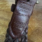 Men   s Genuine Leather Brown Braided Woven Belt Size 40 Brass Buckle