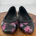 Crocs Shoes Wm 7 Lina Luxe Ballet Flats Studded Slip On Black Purple