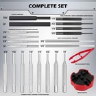 Sedy Premium Pin Punch Hammer Set 25-piece Punch Set And Hammer Bench Block