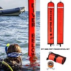 5ft Red Scuba Diving Smb With 98ft Finger Spool Dive Reel   Bolt Clip - Gray