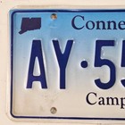 Connecticut Camper License Plate     free         Ct Camp Trailer Tag Ay 55285