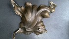 Antique Brass Art Nouveau Rococo Style Leaf Calling Card Trinket Valet Tray