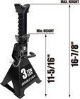3 Ton Torin Steel Heavy Duty Jack Stands  Double Locking Pins 1 Pair