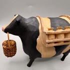 Teresa Kogut Cow Figurine Basket Milk Crates Folk Art Farmhouse Primitive Decor