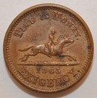 1863  Civil War Token 630-ak-1a- Hussey s- New York  Ny- Storecard