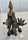 Whimsical Moose Figurine W Squirrel   Bird Resin Woodland Cabin Decor 8   