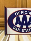Aaa Gas Station Flange Sign 2 Sided Oil Garage Parts Vintage Style Wall Decor