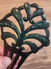 Vtg 1920 s-30 s Bakelite celluloid Rhinestone Embellished Hair Comb 51 2    