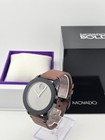 Movado Bold Men   s Gray Dial Brown Leather Strap Watch - 3600442   395 Msrp 