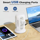 17-in-1 Charging Tower 12 Ac Outlets 5 Usb Ports Surge Protector Power Strip Usa