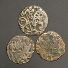 I26-09    Bull And Horseman    sri Samanta Deva   Billon Jitals   Lot Of 3 Coins