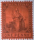Travelstamps  1904 Trinidad Stamps Sc  93  One Penny Britannia- Mint Og Hinged