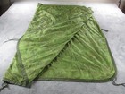 Vtg Camo Nylon Poncho Liner Style Blanket Large Green Tie Cords Camping Outdoor