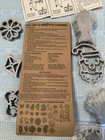 Vtg Kalkus-hirco Rosette Iron Set Santa Fish Shell Butterfly Molds 10pc Handle