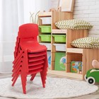 6-pack Kids Plastic Stackable Classroom Chairs Indoor outdoor Kindergarten Red