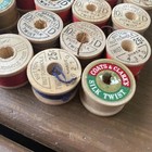 Vintage Belding Corticelli Button Hole Twist Silk Thread Lot Of 17 Wooden Spools