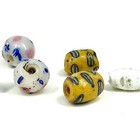 12 Skunk Venetian Trade Beads Multicolor Dots African