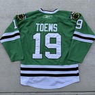 Reebok Nhl Chicago Blackhawks Jonathan Toews Green Jersey Sz 50 St patrick   s Day