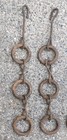 Antique Vintage Cast Iron Lifting Chains  W  8 Rings Logging Chain   Great Decor