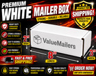 8x3x2 White Corrugated Shipping Mailers Packing Box Boxes Folding 100 To 1000