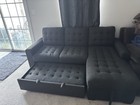 Gray Convertible Sleeper Sofa Bed Sectional Futon Adjustable Couch
