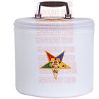 New Order Of Eastern Star Fez Cap Case In White With Emblem - Hand Made Craft 
