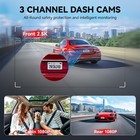 Redtiger A3 3 Channel 32gb Card Dash Camera 2 5k 1080p Front Wdr Night Vision