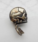 Unique Vintage Brass Skull Vesta Match Safe Halloween Holder